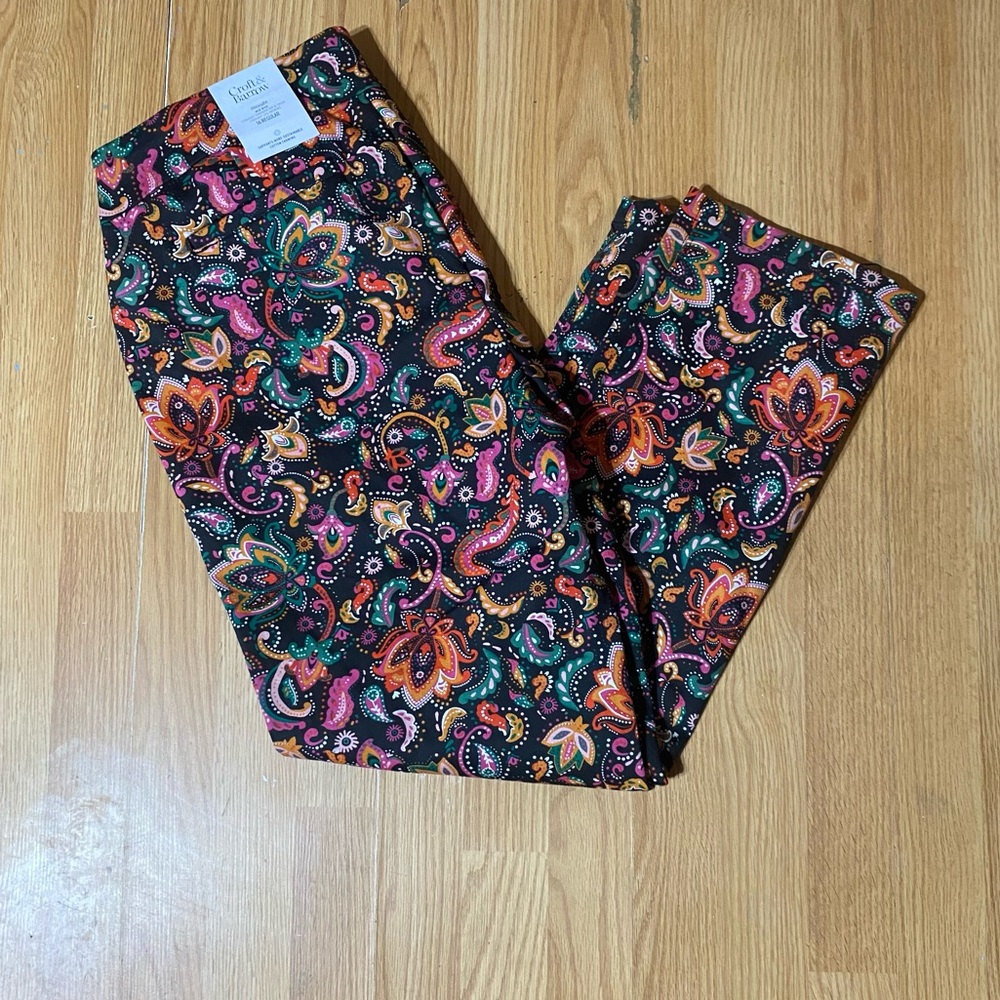 🏷️🏷️NWT Croft & borrow paisley woven the effortless stretch pant ladies reg 16 - Picture 3 of 9